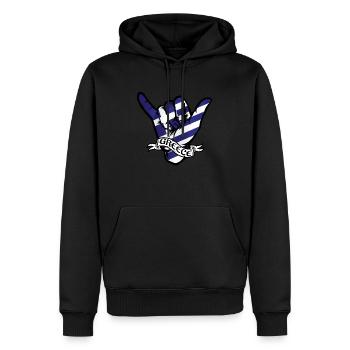 Greece Shaka - Männer Premium Bio Hoodie - Schwarz - Vorne - Nico (187cm)