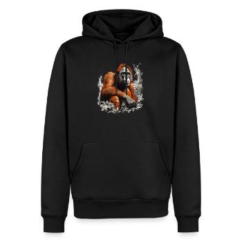Orang-Utans leben auf Borneo und Sumatra - Männer Premium Bio Hoodie - Schwarz - Vorne - Nico (187cm)