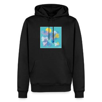 Freiheit - Männer Premium Bio Hoodie - Schwarz - Vorne - Nico (187cm)