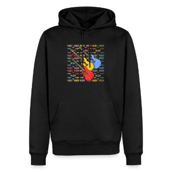 Gitarren - Männer Premium Bio Hoodie - Schwarz - Vorne - Nico (187cm)