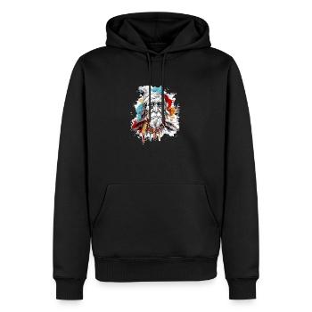 Grandpa Siou - Men’s Premium Organic Hoodie - black - Front - Nico (187cm)