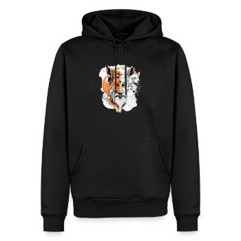 Hiros dieu félin - Sweat à capuche Premium bio Homme - noir - Devant - Nico (187cm)