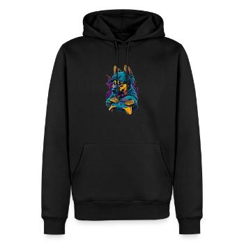 Deutscher Schäferhundwelpe spielt mit Gamecontroll - Männer Premium Bio Hoodie - Schwarz - Vorne - Nico (187cm)
