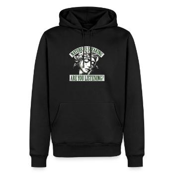 Mutter Natur spricht, hörst du zu? - Männer Premium Bio Hoodie - Schwarz - Vorne - Nico (187cm)