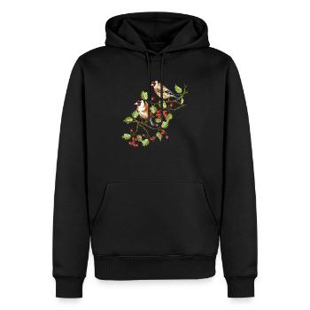 Bunte Vögel - Männer Premium Bio Hoodie - Schwarz - Vorne - Nico (187cm)