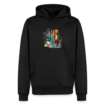 Zako der Phönix - Männer Premium Bio Hoodie - Schwarz - Vorne - Nico (187cm)
