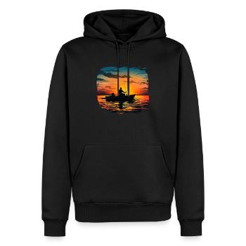 Bootsangler - Männer Premium Bio Hoodie - Schwarz - Vorne - Nico (187cm)