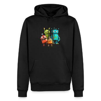 Robo Buddies: Lustige Abenteuer - Männer Premium Bio Hoodie - Schwarz - Vorne - Nico (187cm)