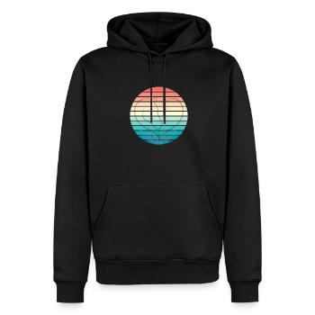 Retro Herz Pferd - Männer Premium Bio Hoodie - Schwarz - Vorne - Nico (187cm)