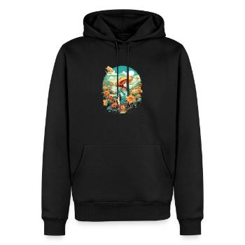 Marie en vacances - Sweat à capuche Premium bio Homme - noir - Devant - Nico (187cm)