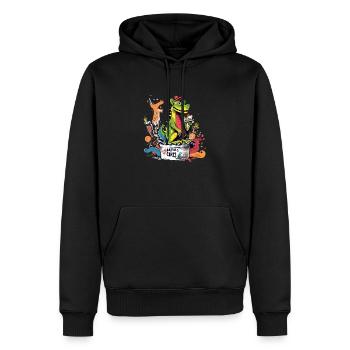 Zigotin the alligator - Men’s Premium Organic Hoodie - black - Front - Nico (187cm)