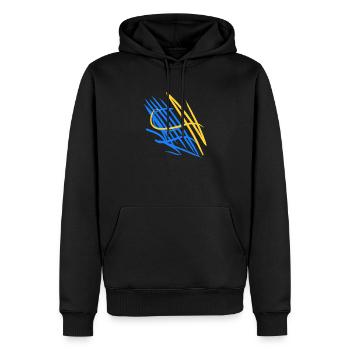Ukrainische Abstraktheit - Männer Premium Bio Hoodie - Schwarz - Vorne - Nico (187cm)