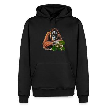 Orangutans often live only in captivity - Men’s Premium Organic Hoodie - black - Front - Nico (187cm)