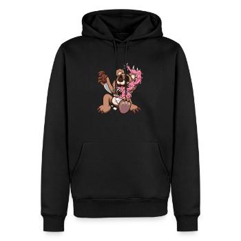 Karikatur Teddybär Monster - Männer Premium Bio Hoodie - Schwarz - Vorne - Nico (187cm)