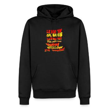 Le matin je suis...Tee shirt humour - Sweat à capuche Premium bio Homme - noir - Devant - Nico (187cm)