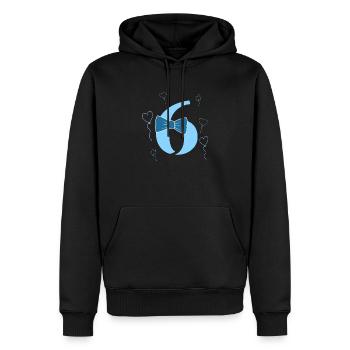 6e anniversaire garçon - Sweat à capuche Premium bio Homme - noir - Devant - Nico (187cm)