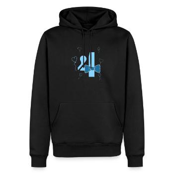 4e anniversaire garçon - Sweat à capuche Premium bio Homme - noir - Devant - Nico (187cm)
