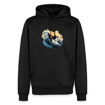 Mikakujumi Wakeboarder Flying Over Waves - Men’s Premium Organic Hoodie - black - Front - Nico (187cm)