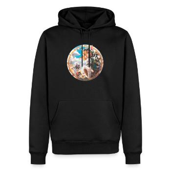 Anime Cat Boy - Men’s Premium Organic Hoodie - black - Front - Nico (187cm)