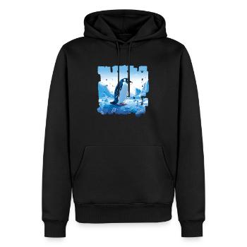 Les pingouins, les habitants de l’Antarctique - Sweat à capuche Premium bio Homme - noir - Devant - Nico (187cm)