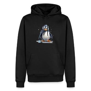 Lustiger Pinguin - Männer Premium Bio Hoodie - Schwarz - Vorne - Nico (187cm)