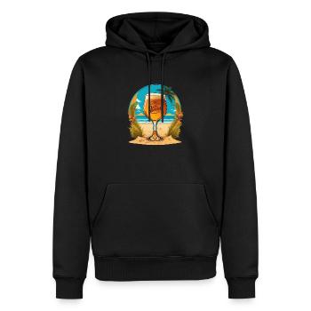 Strand Bier Glas - Männer Premium Bio Hoodie - Schwarz - Vorne - Nico (187cm)