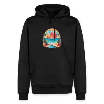 Strand Sommer Cocktail - Männer Premium Bio Hoodie - Schwarz - Vorne - Nico (187cm)