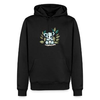 Koalabär mit Eukalyptusblättern - Männer Premium Bio Hoodie - Schwarz - Vorne - Nico (187cm)