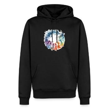 La danse des anges - Sweat à capuche Premium bio Homme - noir - Devant - Nico (187cm)