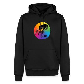 Mamabear, arc-en-ciel - Sweat à capuche Premium bio Homme - noir - Devant - Nico (187cm)