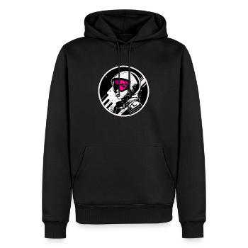 retro vintage space - Männer Premium Bio Hoodie - Schwarz - Vorne - Nico (187cm)