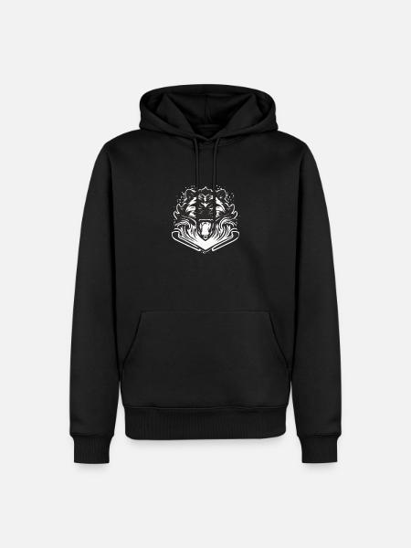 Lion Head Logo - Männer Premium Bio Hoodie - Schwarz