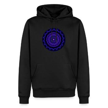 Mantra 1 - Männer Premium Bio Hoodie - Schwarz - Vorne - Nico (187cm)