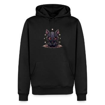 Chat noir mystique - Sweat à capuche Premium bio Homme - noir - Devant - Nico (187cm)
