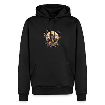 Maison hantée - Sweat à capuche Premium bio Homme - noir - Devant - Nico (187cm)