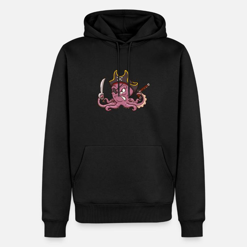 Pieuvre pirate - Sweat à capuche Premium bio Homme - noir