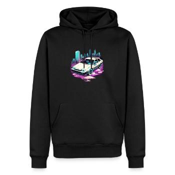 Silberpfeil-Auto - Männer Premium Bio Hoodie - Schwarz - Vorne - Nico (187cm)