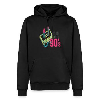 90er Jahre Niedlich 80er Jahre Retro Vintage Lustig Cool Nostalgie - Männer Premium Bio Hoodie - Schwarz - Vorne - Nico (187cm)