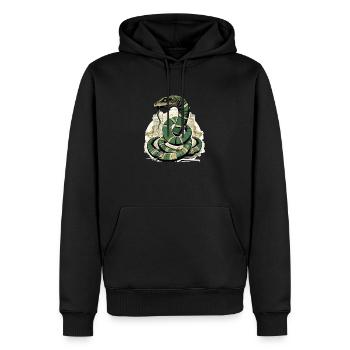 Acu die Schlange - Männer Premium Bio Hoodie - Schwarz - Vorne - Nico (187cm)