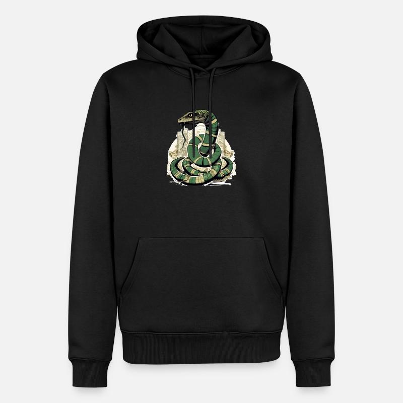 Acu le serpent - Sweat à capuche Premium bio Homme - noir