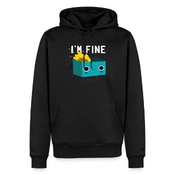 I´m Fine - Männer Premium Bio Hoodie - Schwarz - Vorne - Nico (187cm)