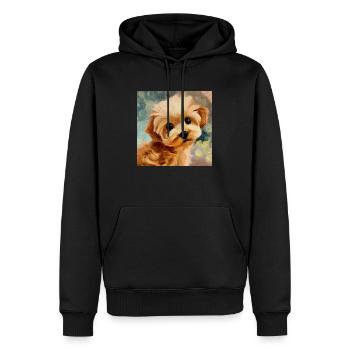 Le chiot le plus mignon du monde - Sweat à capuche Premium bio Homme - noir - Devant - Nico (187cm)