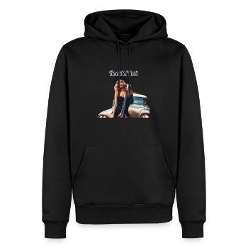 Pinup - Männer Premium Bio Hoodie - Schwarz - Vorne - Nico (187cm)