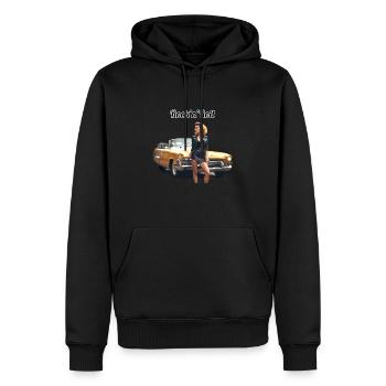 Pinup - Männer Premium Bio Hoodie - Schwarz - Vorne - Nico (187cm)