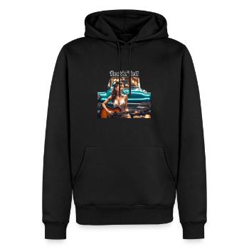 Pinup - Männer Premium Bio Hoodie - Schwarz - Vorne - Nico (187cm)
