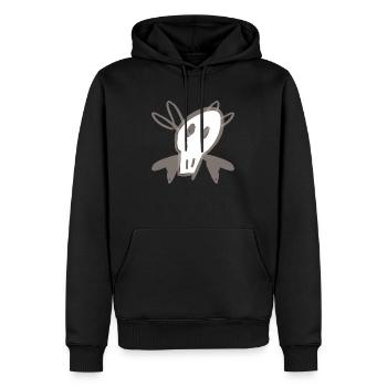 crâne - Sweat à capuche Premium bio Homme - noir - Devant - Nico (187cm)