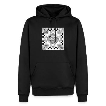 Echiquier Alien n°1 - Sweat à capuche Premium bio Homme - noir - Devant - Nico (187cm)