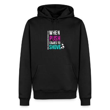 New WPCTS Logo 2023 - Men’s Premium Organic Hoodie - black - Front - Nico (187cm)