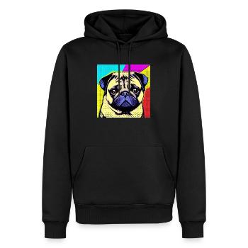 Mops Pop Art - Männer Premium Bio Hoodie - Schwarz - Vorne - Nico (187cm)