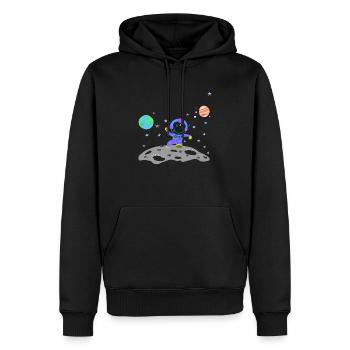 Astronaut blue-violet - Men’s Premium Organic Hoodie - black - Front - Nico (187cm)